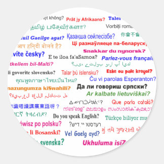 Do you speak ...? in many languages classic round sticker
