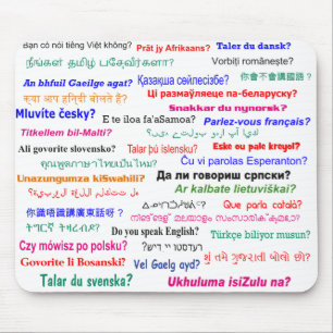 Do you speak ...? in many languages mouse pad