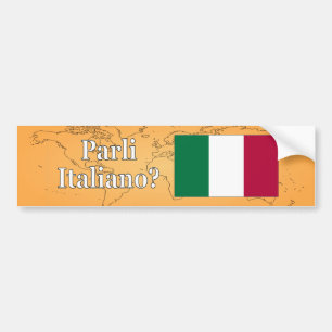 Do you speak Italian? in Italian. Flag wf Bumper Sticker