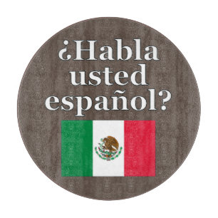 Do you speak Spanish? in Spanish. Flag Cutting Board