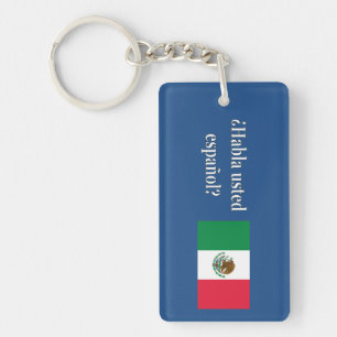 Do you speak Spanish? in Spanish. Flag wf Key Ring
