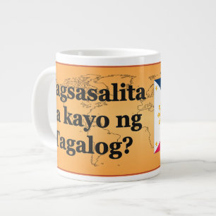 Do you speak Tagalog? in Tagalog. Flag bf Large Coffee Mug