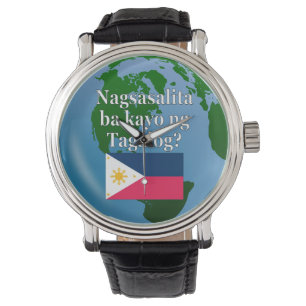 Do you speak Tagalog? in Tagalog. Flag & globe Watch