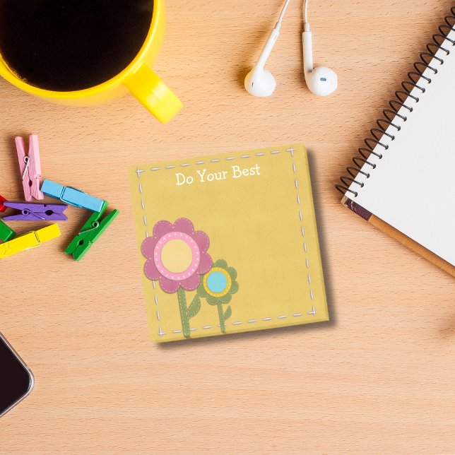Do Your Best Stitched Flower Post-it Notes (Creator Uploaded)