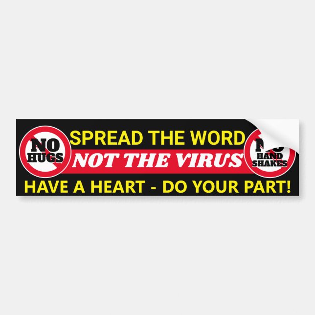 Do YOUR Part: COVID 19 ( Black ) Bumper Sticker (Front)