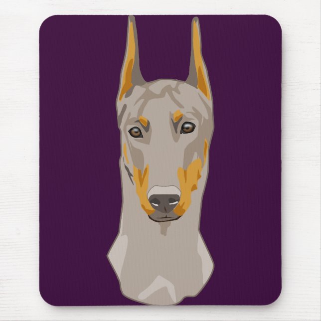 Dob erman Head, Fawn Mouse Pad (Front)