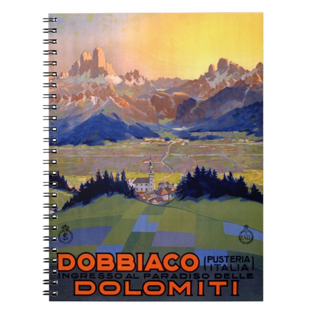 Dobbiaco Toblach Italy Vintage Travel Poster Spiral Notebook (Front)