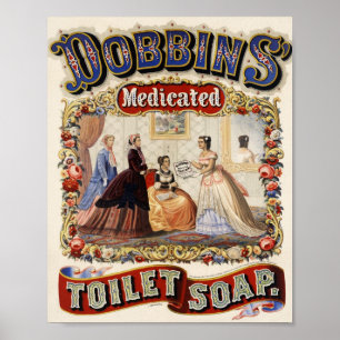Dobbins Medicated Toilet Soap Advertisement Poster