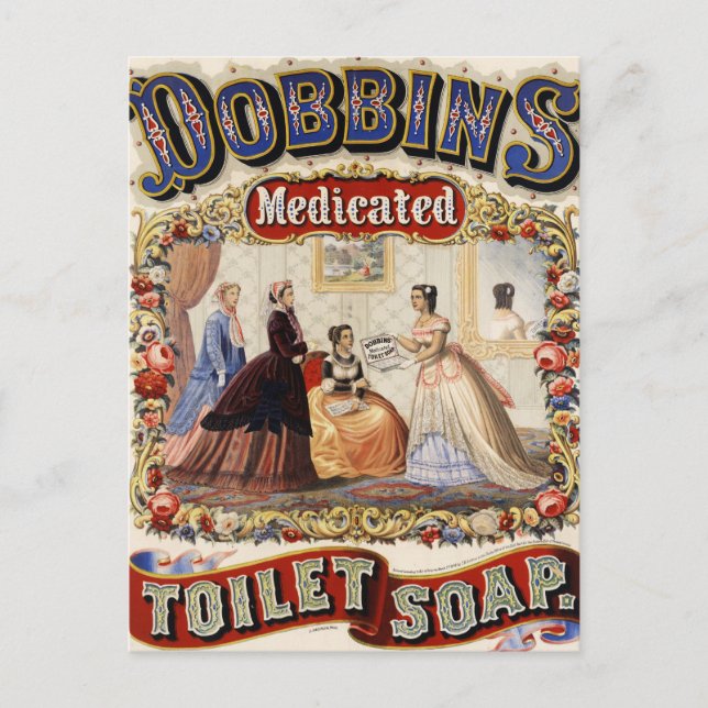 Dobbins' medicated toilet soap postcard (Front)
