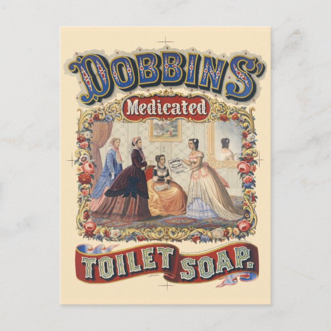 Dobbins' medicated toilet soap Vintage Poster 1869 Postcard (Front)