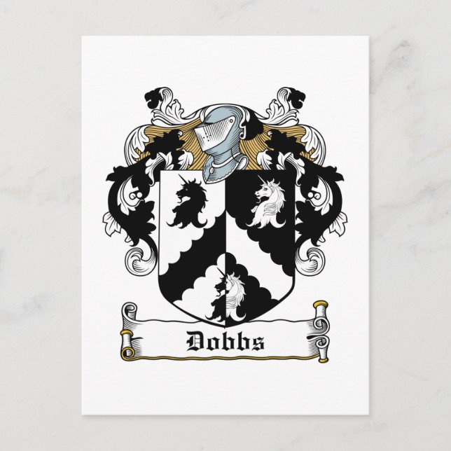 Dobbs Family Crest Postcard (Front)