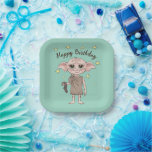 Dobby Watercolor Character Art Paper Plate<br><div class="desc">Celebrate one of the wizarding world’s most beloved characters with this adorable Dobby illustration. Featuring the loyal house-elf holding his iconic sock, this charming artwork captures Dobby’s big-hearted spirit, wide-eyed innocence, and unforgettable bravery. Rendered in a soft, storybook-inspired style with warm, gentle details, the design highlights Dobby’s expressive eyes and...</div>