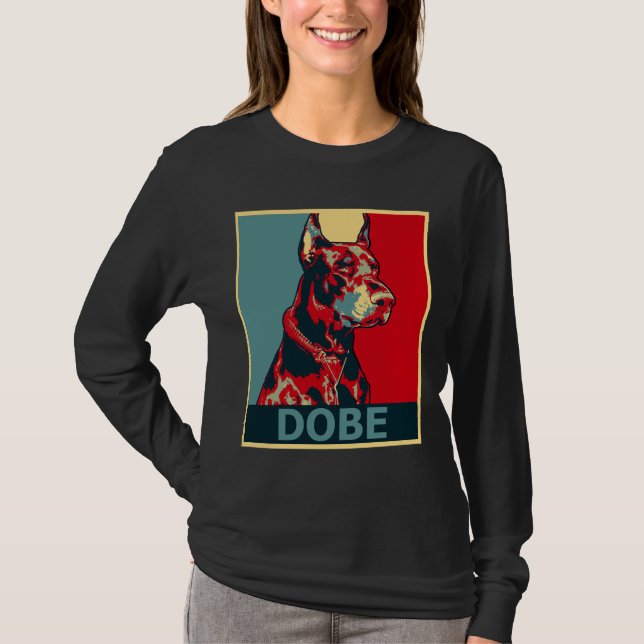 Doberman Aesthetic Dog Portrait T-Shirt (Front)