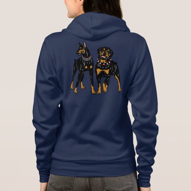 doberman and rottweiler hoodie (Back)