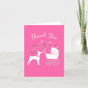 Doberman Baby Shower Dog Thank You Card