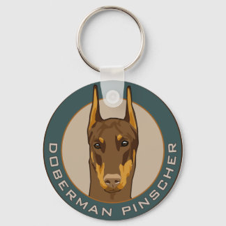 Doberman Badge, Red Key Ring