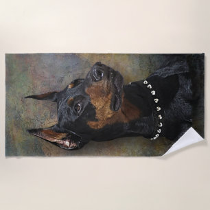 Doberman beach towel