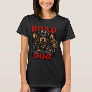 Doberman Biker Design â€“ Road Dog Ride Hard Live  T-Shirt