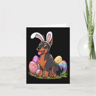 Doberman Bunny Ears Easter Egg Hunt Dog Lover East Card