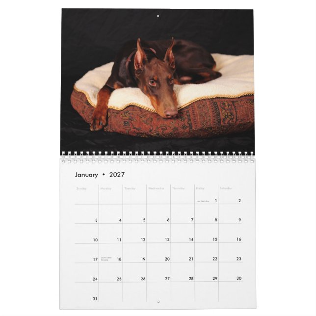 Doberman Calendar 2012 (Jan 2027)