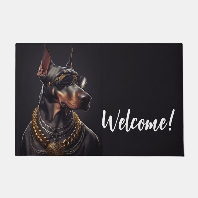 Doberman charm doormat (Front)