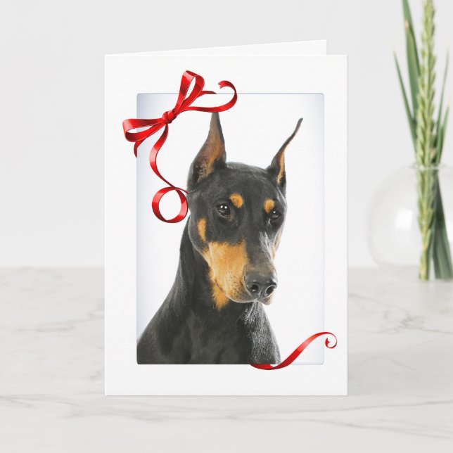 Doberman Christmas Card (Front)