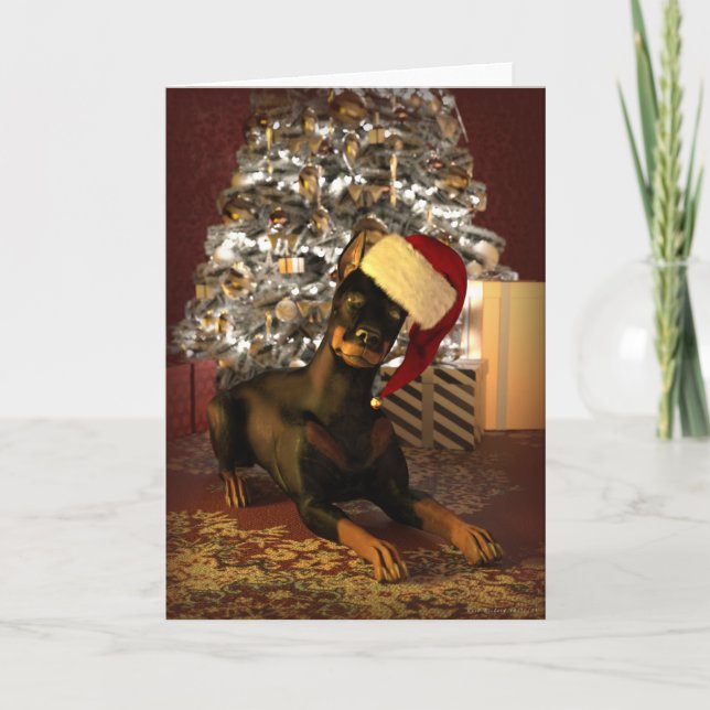 Doberman Christmas Card (Front)