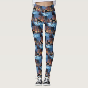 Doberman Christmas Festive Season Leggings