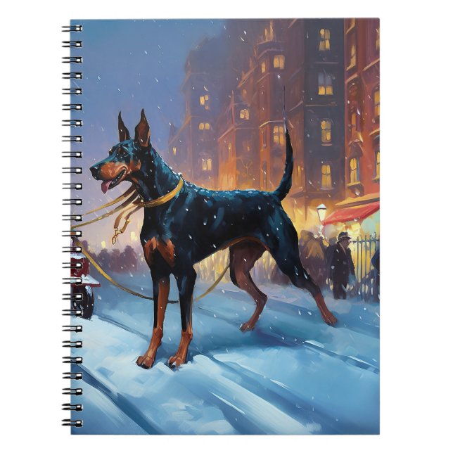 Doberman Christmas Festive Season Notebook (Front)