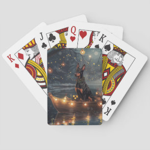 Doberman Christmas Festive Voyage Playing Cards