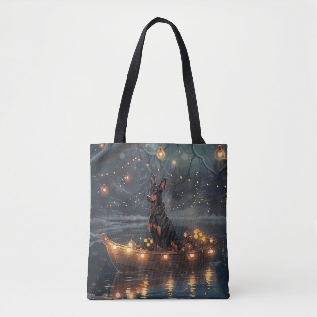 Doberman Christmas Festive Voyage  Tote Bag (Front)