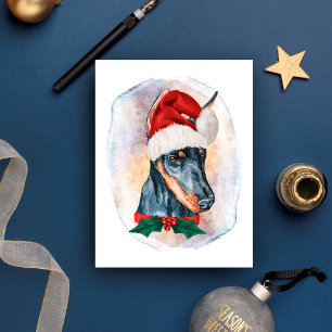 Doberman Christmas Gifts For Dogs Lovers Holiday Postcard