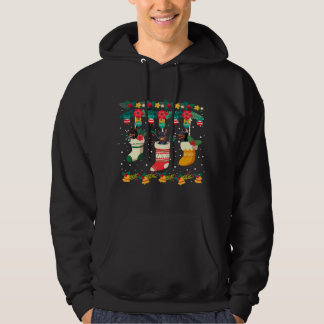 Doberman Christmas In Socks X-Mas Lights Hoodie