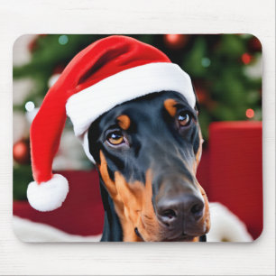Doberman Christmas Mouse Pad