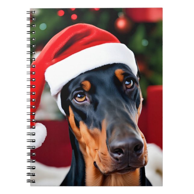 Doberman Christmas Notebook (Front)