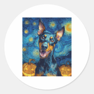doberman classic round sticker