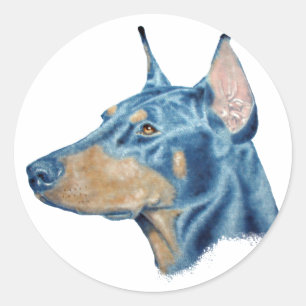 Doberman Classic Round Sticker