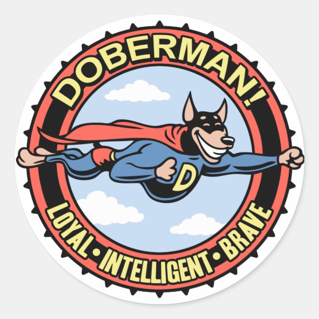 Doberman! Classic Round Sticker (Front)