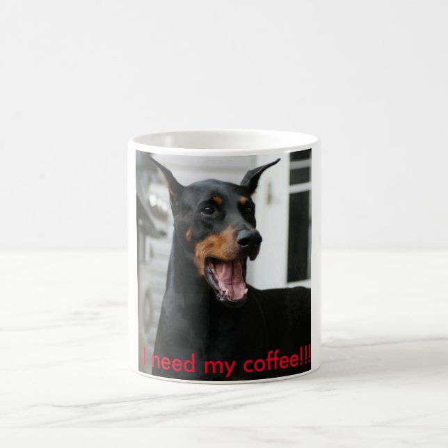 Doberman coffee cup. coffee mug (Center)