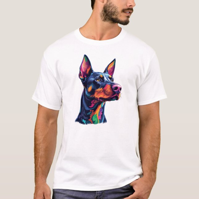 Doberman Colourful  T-Shirt (Front)
