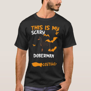 Doberman Costume Halloween Lazy Scary Dog T-Shirt