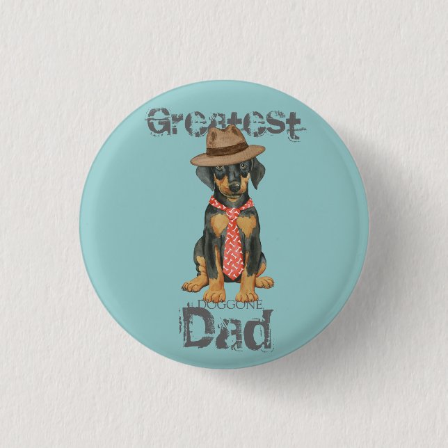Doberman Dad 3 Cm Round Badge (Front)