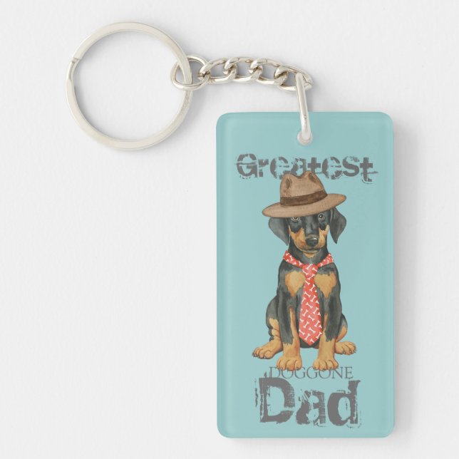 Doberman Dad Key Ring (Front)