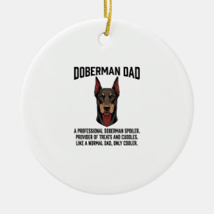Doberman Dad Vintage Engraving Dog Lover Shirt Des Ceramic Tree Decoration