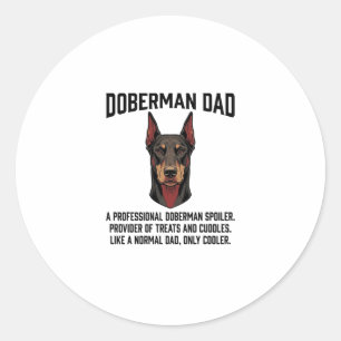 Doberman Dad Vintage Engraving Dog Lover Shirt Des Classic Round Sticker