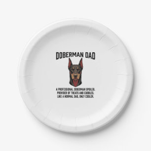 Doberman Dad Vintage Engraving Dog Lover Shirt Des Paper Plate