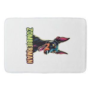 Doberman Dobie Doby Dobermann Zombie Dog Halloween Bath Mat