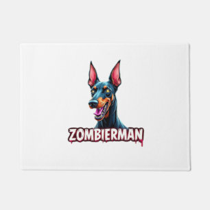 Doberman Dobie Doby Dobermann Zombie Dog Halloween Doormat