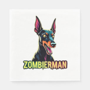 Doberman Dobie Doby Dobermann Zombie Dog Halloween Napkin