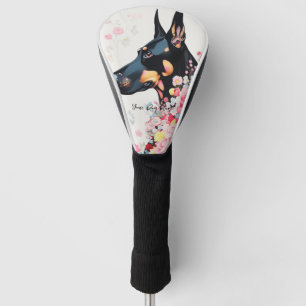 Doberman Dog and Flowers 004 - Tailor jewel Golf Head Cover